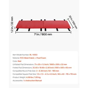 VEVOR Basketball Pole Pad, 71 inch Tall and 1.2 inch Thick Heavy Duty Wrap Around Pole Padding, Fits 2-6.3 Round 4.5x4.5 inch Square Pole, All-weather Waterproof Protective Pad for Basement Garage