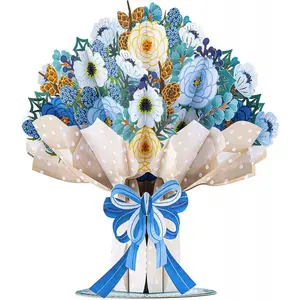 Paper Love HugePop Magical Flower Bouquet Pop Up Card With Detachable Flowers Vibrant Colors Laser Cut Details Perfect For Gift Decorative Ornaments