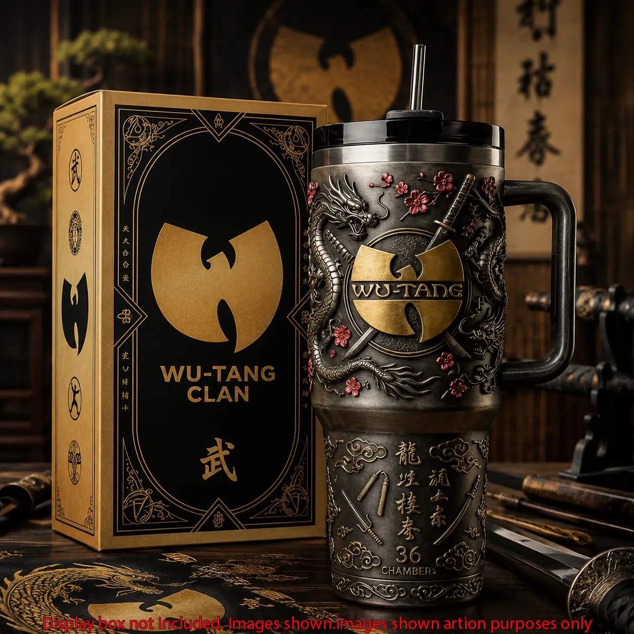 Wu-Tang Clan The Final Chamber 40oz Tumbler, Shaolin Hip Hop Stainless Steel Travel Mug, Protect Ya Neck Graphic Cup, Rap Music Fan Gift, WuTangClan, TheFinalChamber, 36Chambers