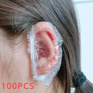 100pcs Waterproof Ear Covers Shower Ear Covers Clear Ear Protectors For Bathing, Hair Dying, Salon