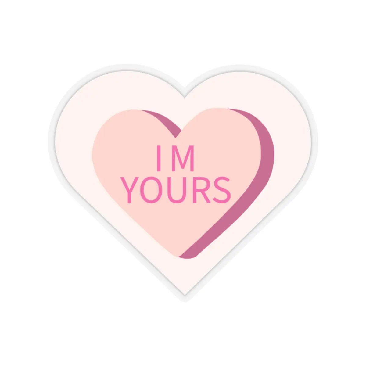 IM YOURS Valentine's Day Conversation Heart Kiss-Cut Stickers - Scrapbooking Embellishment, 4 Sizes, 0.004" (1mm) Thick, Non-Waterproof Accessory for Phone, Laptop Decor, Indoor Decor, Accessories, Colorful