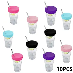 10 Pack Anti Spiking Drink Cover, Reusable Protection Fabric Cup Covers for Safety in Clubs and Bars，Drink Protector for Women,Party & Nightclub Safety Essentials