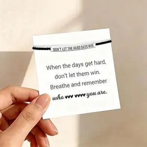 3/2/1 Pcs Motivational Tube Bracelet-Dont Let Hard Day Win Adjustable Handmade Braided Wrap Stainless Steel for Girls Inspirational Braided Gifts Jewelry For Women Men