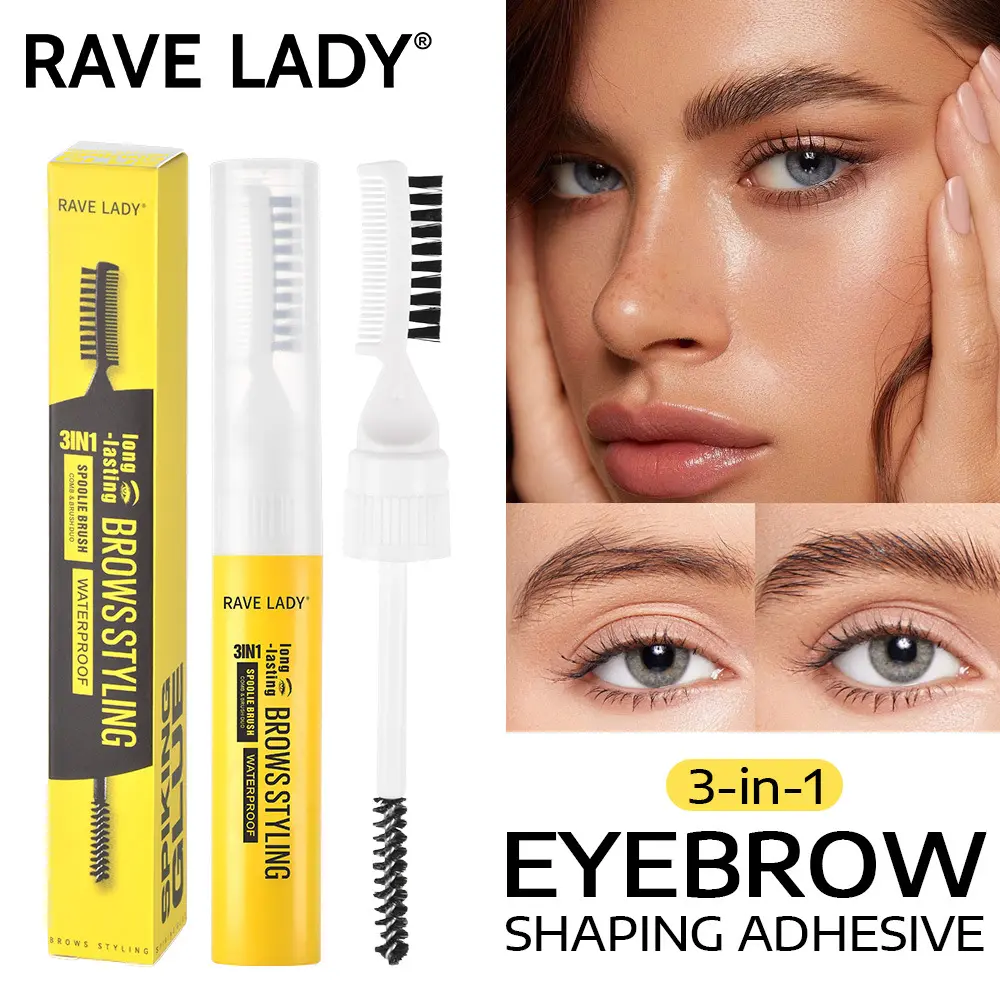 Rave Lady 3-in-1 Eyebrow Shaping Adhesive - Waterproof & Long-Lasting - 30ml - Perfect for Precision Brow Styling