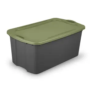 Sterilite EZ Carry 30 Gallon Extra-Large Storage Bin, Plastic Storage Container with Full-Grip Handles, Gray