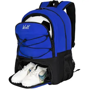 WOLT Youth Soccer Ball Backpack, Sports Bag with Ball holder & Shoe compartment, For Soccer, Football, Basketball, Volleyball, Gym outdoor tactical bag backpack O0O-B03.1