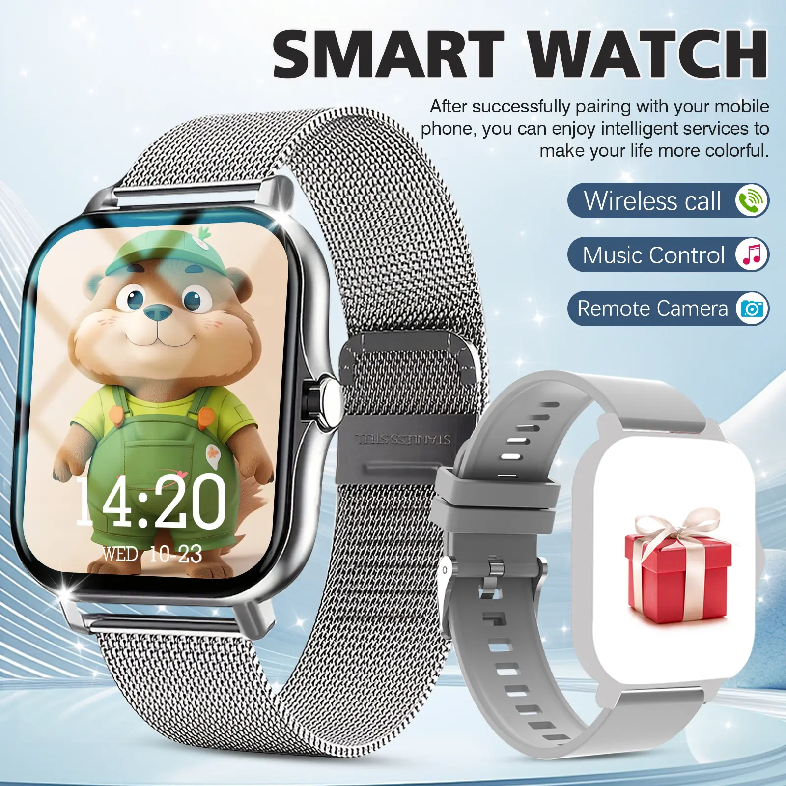 Smartwatch - Wireless Call & Message Notification, Pedometer & Calorie Tracking, Multiple Sports Modes for Hiking/Running/Camping, Weather Forecast, Wireless Connection, Outdoor Enthusiasts’ Choice