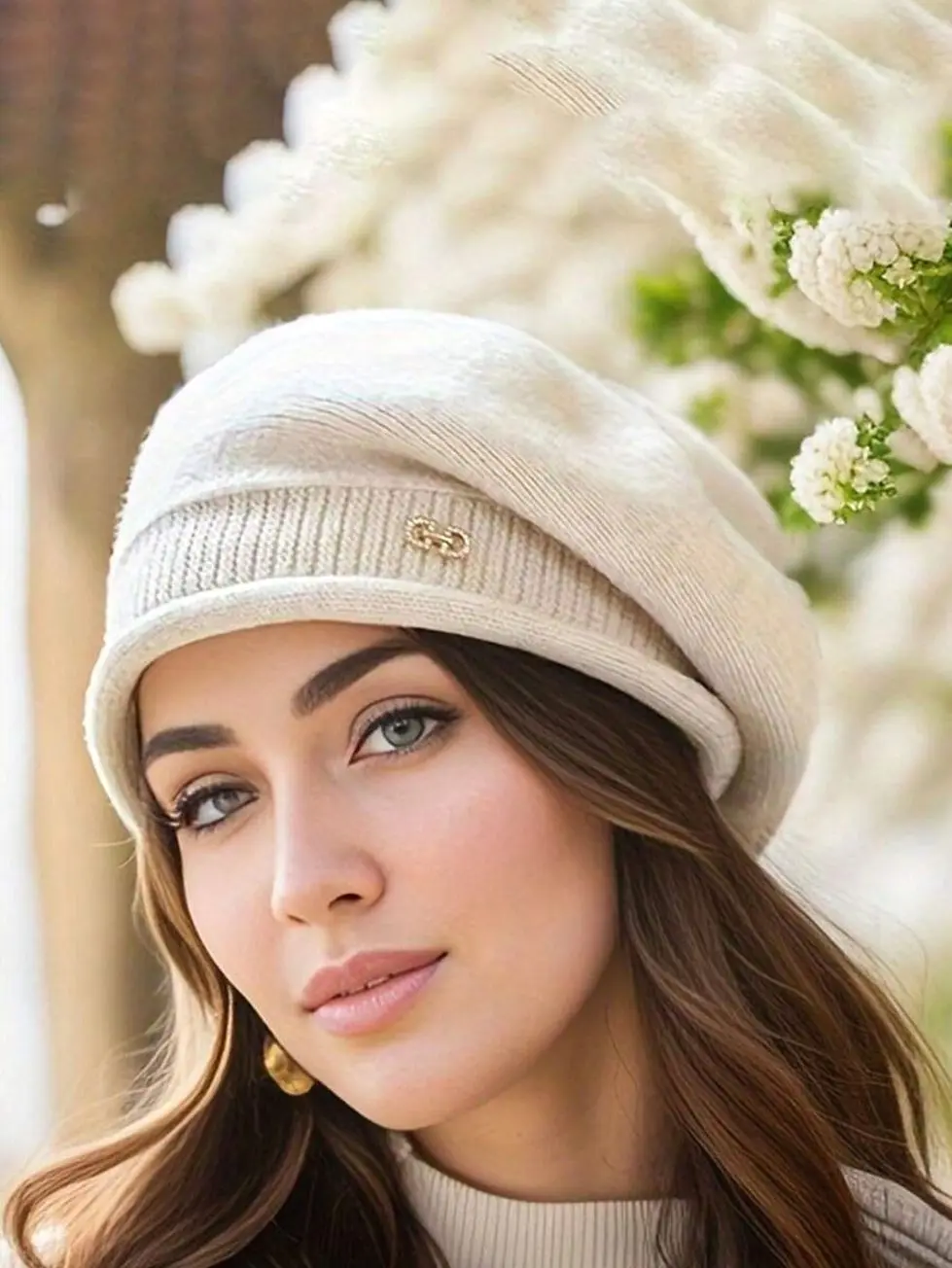 Ladies' Autumn And Winter Fashion Versatile Wool Knitted Hat, Woolen Hat, Comfortable And Warm Stacking Hat