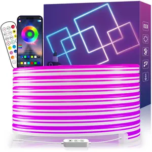 LED Neon Rope Lights USB Powered RGBIC Flexible Rope Lights, LED Strip Colorful Lights with APP Control & Remote Control , Suitable for Bedroom, Living Room, Game Room, Home, Modern, Lighting, Wall, Music Rhythm RGB Light