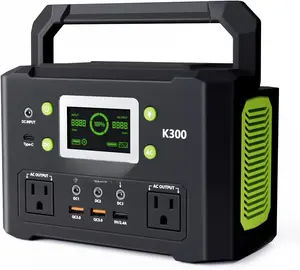 Portable Power Station, 110V/300W Pure Sine Wave Solar Generator, 222Wh Backup  With AC Outlet/QC 3.0/Type-C/LED Light for CPAP Family  Outdoor Camping RV Travel.