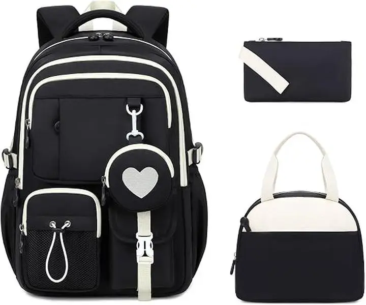Ultra-lightweight 3-piece backpack set—a spacious and durable bag combination featuring a large-capacity main backpack and a smaller storage pouch; made from Oxford fabric, suitable for use as a commuting laptop backpack or travel pack.