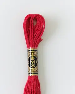 DMC Embroidery Stranded Thread - Six-Strand Embroidery Floss - 321 - Metallic Carmine Red