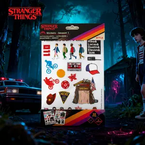 Stranger Things Officially Licensed Scrapbooking Vinyl Stickers Pack Mike Lucas Dustin Eleven Waterproof Decorative Easy Peel Residue Free Gift 32Pcs Netflix