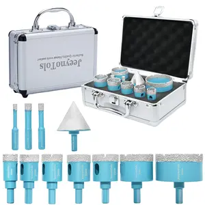 11pcs Diamond Core Drill Bits Set,Trangle Shank Thread, Drill Bit &  Chamfer Milling Bit for Ceramic Tile Marble Porcelain Diamond Core Drill Bits, Diamond Core Drill Bits,Hole Saw Drill Bits Power Tool Cutting