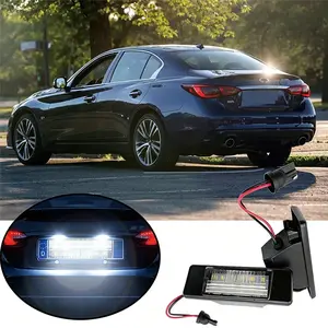 💡🚗 2 pcs 12V 6500K LED License Plate Lights, Compatible with Nissan Patrol, Juke, Kicks, NV200, Qashqai, Infiniti Q50. Perfect replacement for damaged original vehicle license plate lamps. ✅ No wiring modification needed ✅ Durable ABS material ✅ 3W e