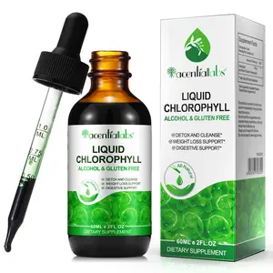 Acentiallabs Liquid Chlorophyll Drops(4 Month Supply) Supplement, Detox & Immune Support, Internal Deodorizer - Liquid Drops, Natural Mint Flavor, 60ml