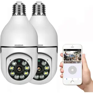 Light Bulb Security Camera, Full-HD 1080P 360 Degree Panoramic 2.4G Wireless WiFi Camera, with Infrared Night Vision & Motion Detection & 2-Way Audio Home Camera for Baby/Elder/Pet