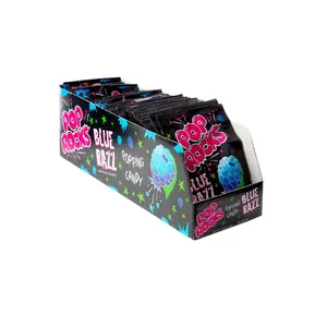 Pop Rocks Blue Razz 24 ct. - Hard Candy Granules that Pop and Fizz with Blue Raspberry Flavor - 24 Count Pack Snack Sweet