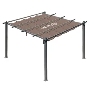 Aoodor Replacement  Outdoor Pergola Canopy - Retractable Sun Shade for 10 x 10 ft Pergola