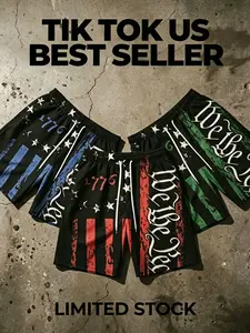 3-Piece Men's Summer Swim Trunks, Outdoor Style Print, Drawstring Waist, Non-Elastic Fabric, Perfect for Beach and Pool, Sand Shorts