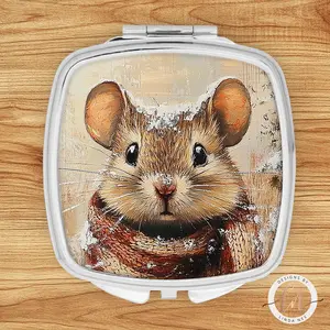 Mouse Compact Mirror - Rustic Nature Whimsical Gift