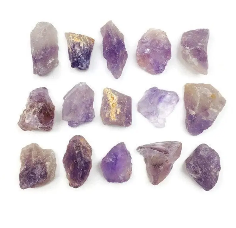 Premium Grade Natural Brazil Rough Cut Amethyst Natural Crystal Stones - 8 oz (1/2 lb) Bulk Pack, Rock Tumbling Stones for Home Decor, Room Decor, Statues