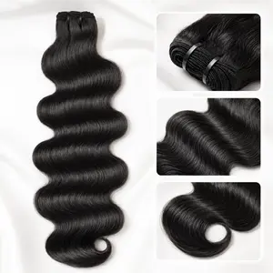 Soft Full Human Hair Bundles, Natural Color Weave Hair Extensions, Thick Ends