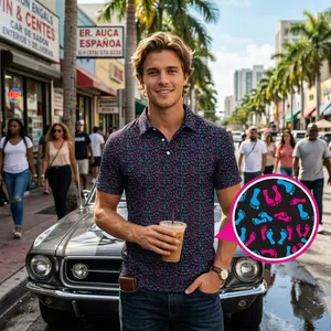 Feet Positions Pattern Golf Polos - Funny Golf Shirt For Men, Crazy Golf Shirts For Golfers