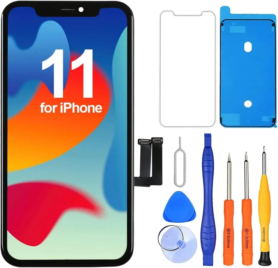 Ayake for iPhone 11 Screen Replacement, 6.1-inch LCD Display Full HD and Touch Digitizer Assembly True Tone Programmable Face ID Remains with Tool Kits, for Model A2111, A2223, A2221