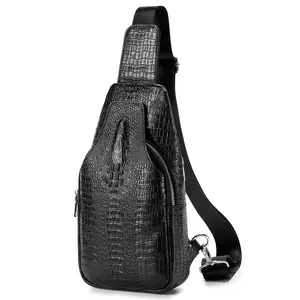 Men's Crocodile Embossed Crossbody Bag, Fashionable  Leather Shoulder Bag for Daily Used, Casual Trendy Versatile High-quality Daily Commuting Bag, Stylish Crossbody Bag