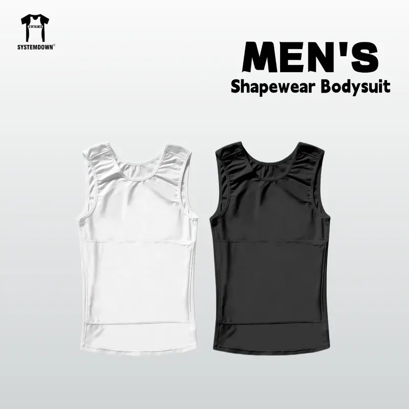 Men's Tummy Control Shapewear Tank Top for Plus Size - Sleeveless Compression Men's Tanks, Everyday & Workwear, Lightweight Breathable Stretch, Slimming Effect Without Tight Squeeze, 3rd Gen Shaping Shaper Body Shapewear