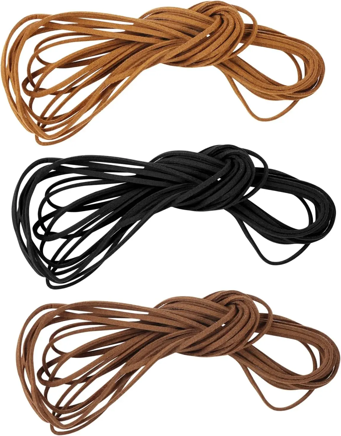 Faux Leather Flat Rope Cord String - 3 Rolls Plastic Lace Thread, Easy to Cut, Gentle on the Skin, for Jewelry Making, DIY Crafts, Craft Enthusiasts