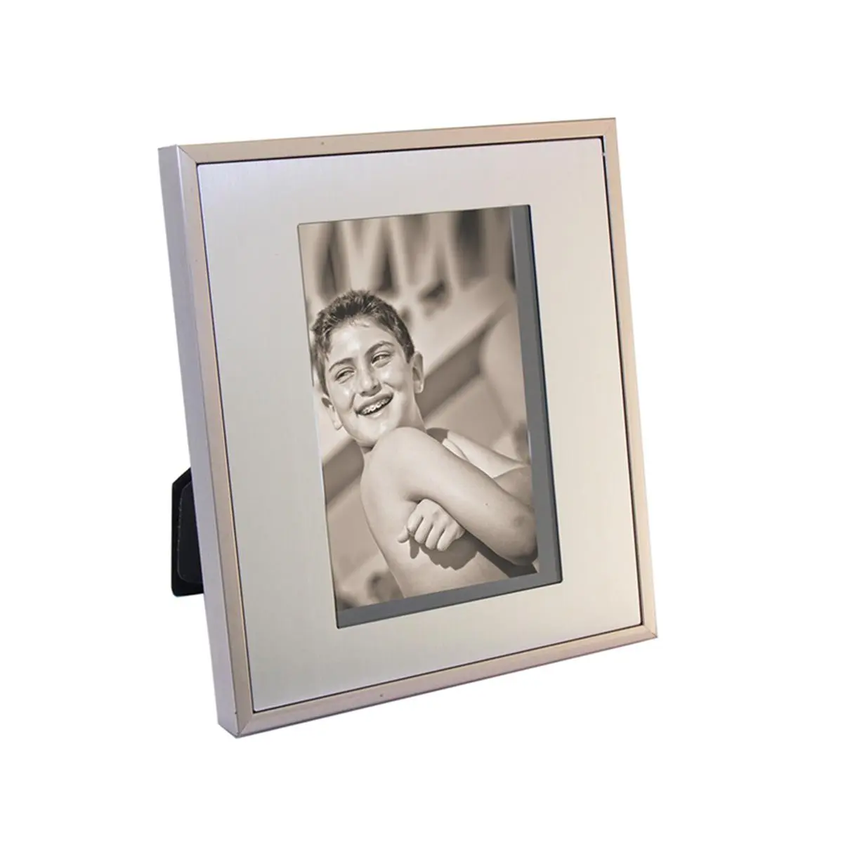 212 MAIN Natico Originals 4x6 in Stainless Steel Photo Frame - 3D Effect, Wall Display, Baby & Maternity Decor, Ideal Gift
