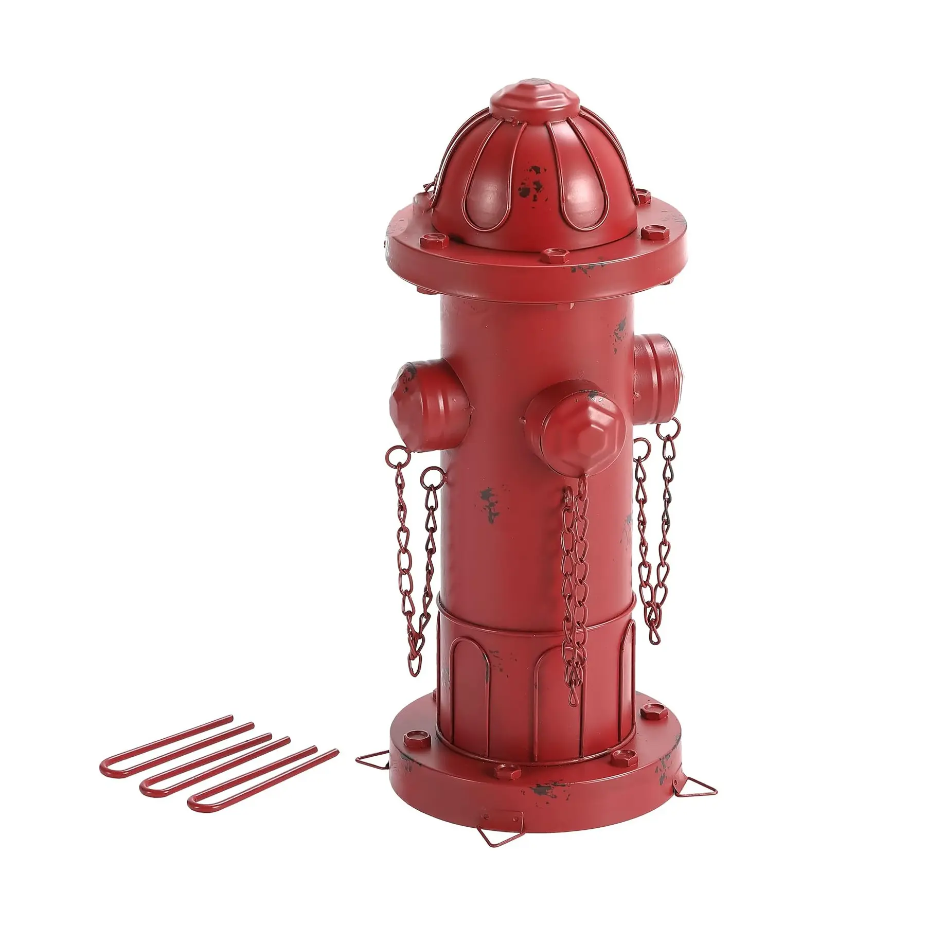 16" H Metal Fire Hydrant for Dogs to Pee On, Vintage Dog Fire Hydrant Pee Post Training for Outdoor Garden Decor, Fake Fire Hydrant Fit from Small to Medium-Sized Dog Breeds
