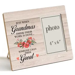 Dumyum Gifts for Great Grandma, Great Grandmother Gifts Wood Photo Frame 8x10 Great Grandmother Picture Frame (Photo 4x6 Inches)
