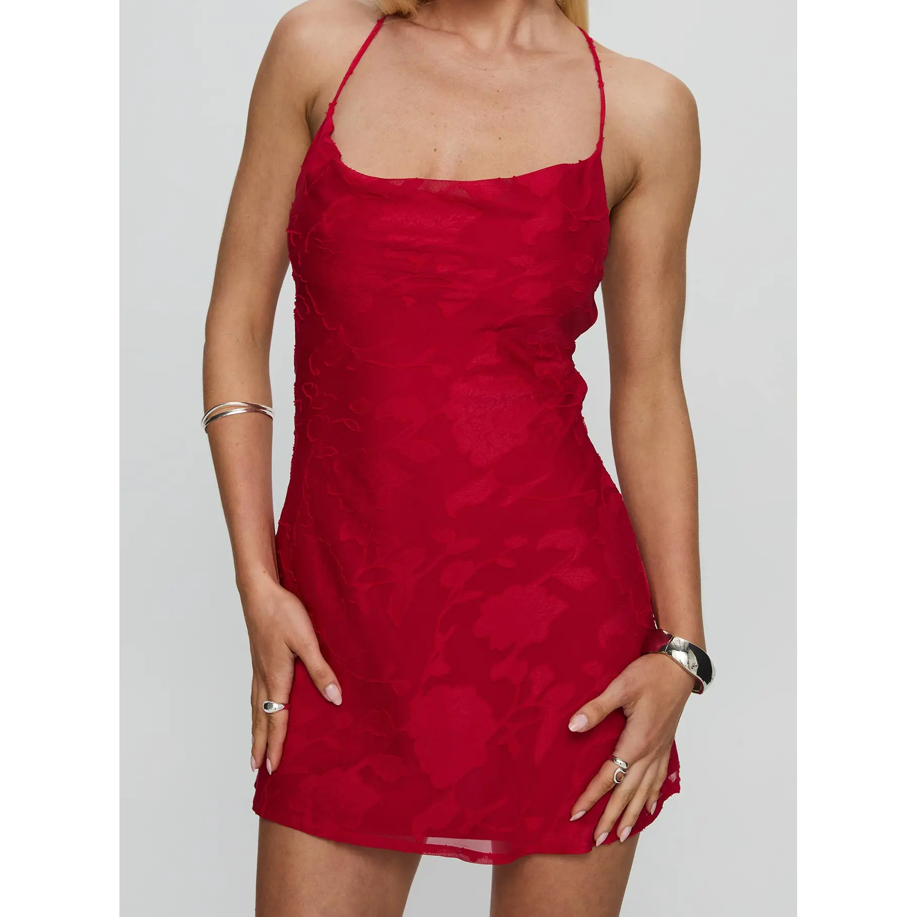 evelyn mini dress EVELYN SLEEVED CUT-OUT MINI DRESS - BITTER CHOCOLATE