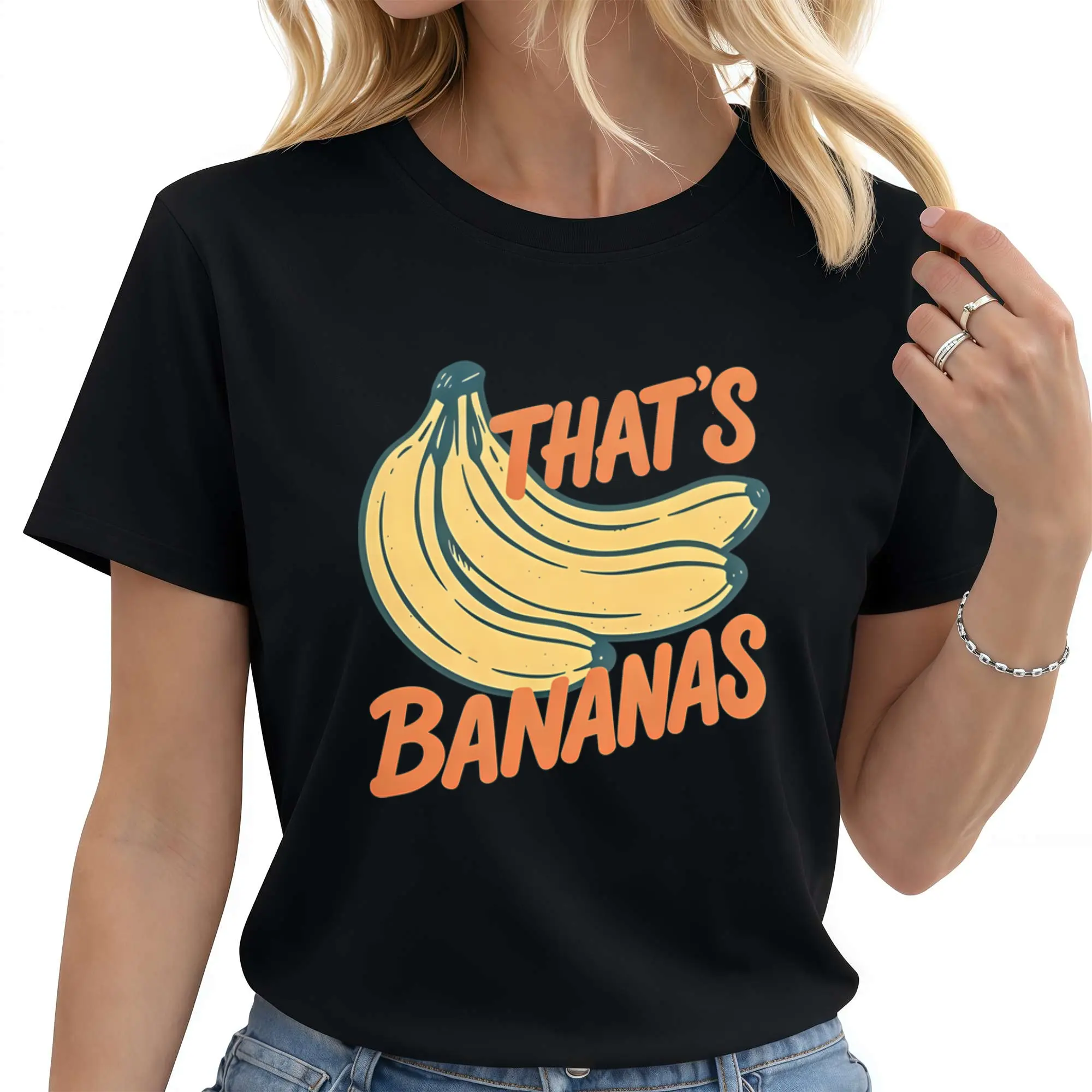 That's Bananas Funny Graphic T-Shirt, Retro Fruit Meme Tee for Women and Men, Vintage Banana Lover Shirt, Trendy Food T-shirt