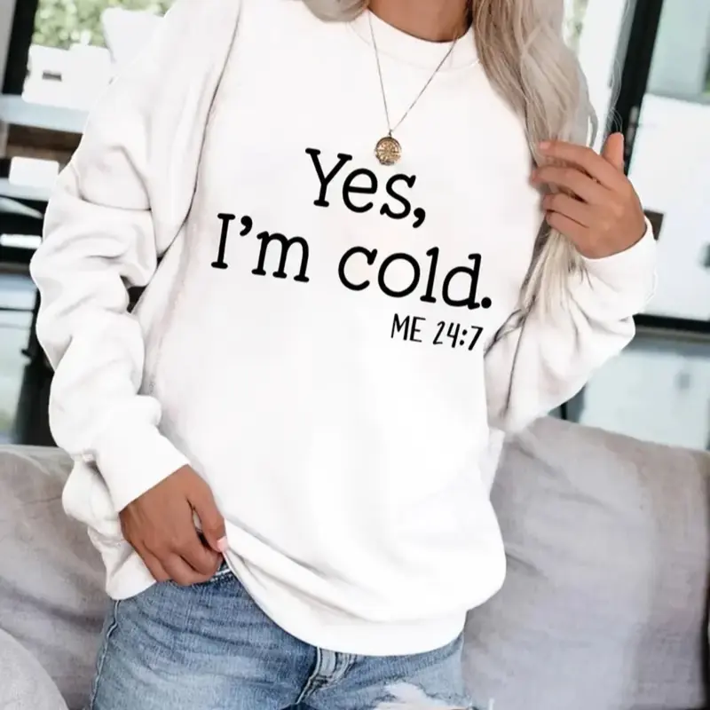 Women's Casual Letter & Number Print Fitted Sweatshirt, Soft Long Sleeve Round Neck Pullover for Daily Wear, Casual Comfortable Top, Womenswear, Printed Sweatshirt