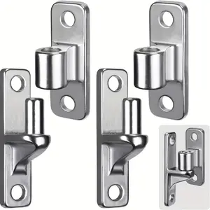 4pcs Heavy-Duty 304 Stainless Steel Door Hinges - Wall Mounted, Polished Finish for Farm Gates & Wooden Fences, Supports Up to 620lbs