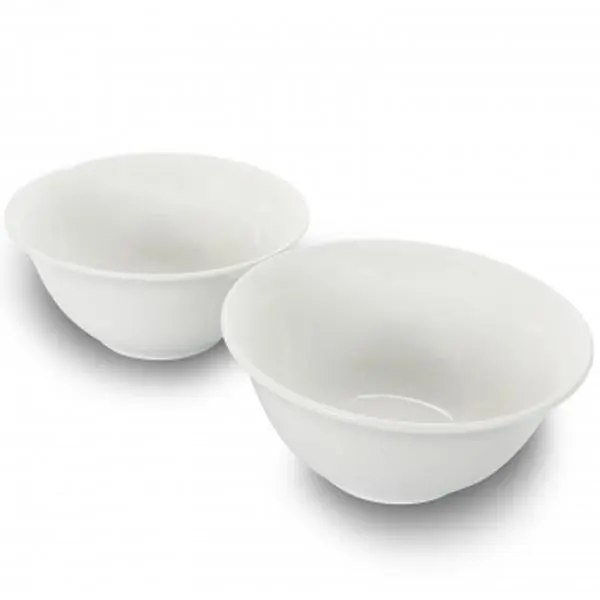 Gibson Home Glossy Ceramic All-Purpose Round Dinner Bowls, 7.5 in., White 2-Piece Sets for Everyday Dishes, Dish