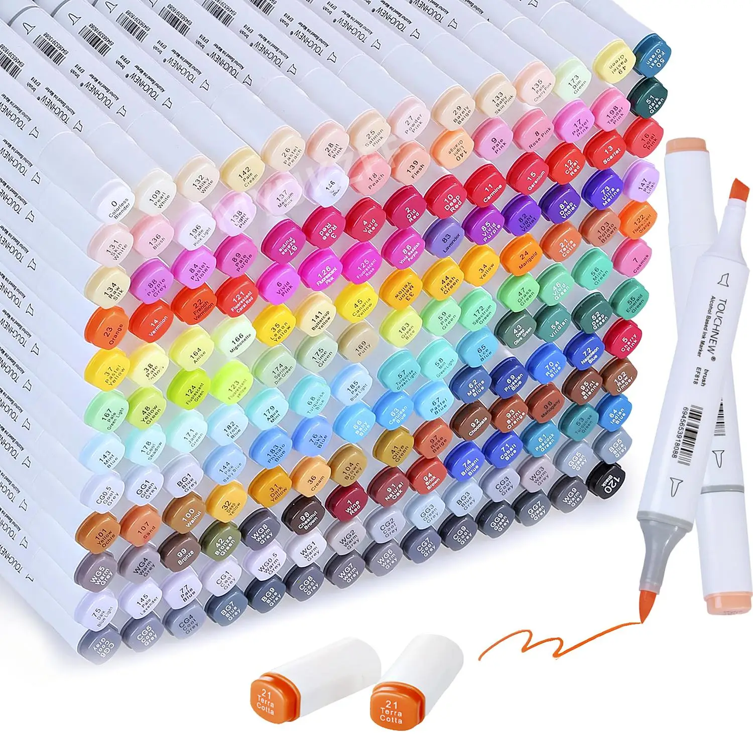 Colored Brush Markers, 30/60/80/168pcs Dual Tip Markers Pens, Sketch Art Marker for Coloring, Portrait Illustration, Sketch Anime Coloring, Craft Supp
