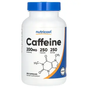 Nutricost Caffeine , 200 mg , 250 Capsules Nutricost Caffeine , 200 mg , 250 Capsules
