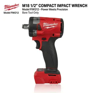 Milwaukee M18 FIW212 18V Lithium Battery Powered Impact Wrench With Adjustable Torque And Multi-Speed Settings