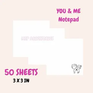 You and Me Notepad Memo pad for students, office, for gifts - 50 Sheets, 3x3 Size