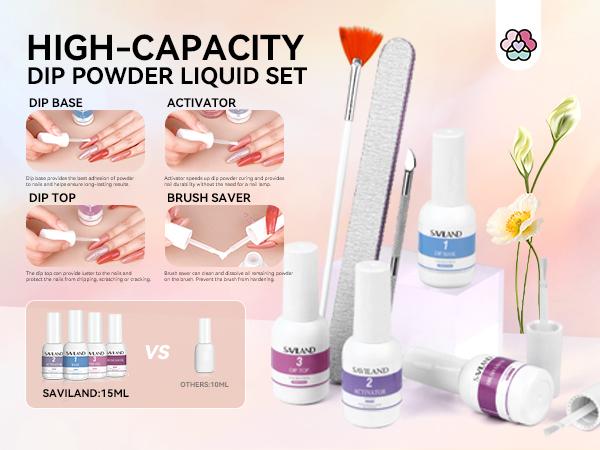 SAVILAND Dip Powder Nail Kit 30PCS: 20 Vibrant Colors with Essential Liquids, No Lamp Needed, Easy-to-Use, Long-Lasting Salon-Quality Nails at Home