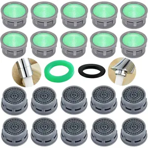 Faucet Aerator, 1.5 GPM Flow Restrictor Plug-In Faucet Aerator Replacement Parts for Bathroom or Kitchen (Green 20 Pieces)