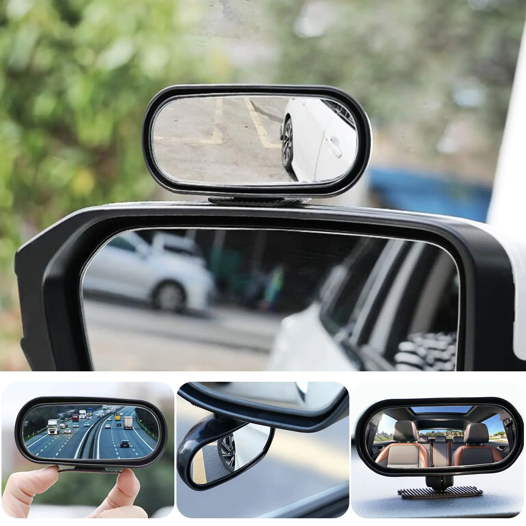 2 Pack Blind Spot Mirrors 360° Adjustable HD Glass Convex, Wide Angle Self-Adhesive Auxiliary Rearview Mirrors for Car Truck SUV