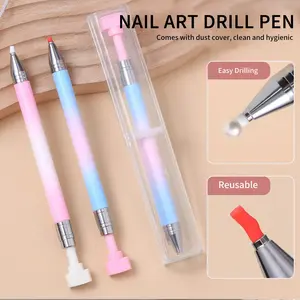 1pc Nail Art Dotting Pen with Wax Crayon Tip, Rotating Gradient & Ombre Nail Tool, Rhinestone Bead Picker Applicator, Multi-functional Nail Art Brush Set, Nail Decorations Accessories Kit, Nail Art Tools for Nail Salons & DIY Manicure