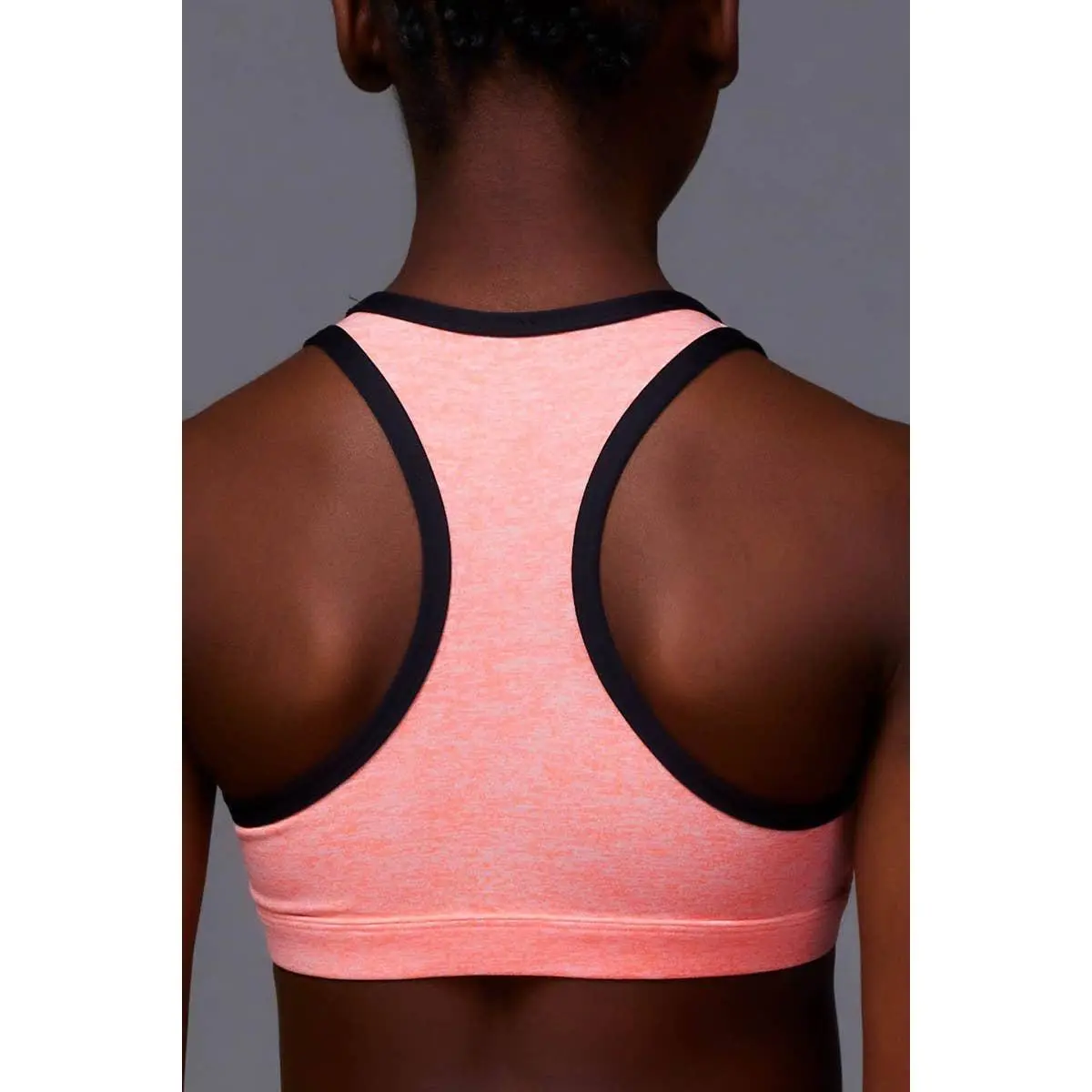 Racer Back Sports Bra in Coral Heatherflex- FINAL SALE