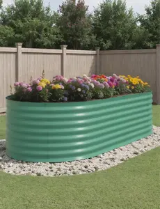 GAOMON 8x4x2 ft Galvanized Raised Garden Bed - 24“ Tall Metal Planter Box for Vegetables, Flowers, Herbs, Rust-Resistant Outdoor Garden Box, Easy Assembly Raised Beds for Gardening, Green